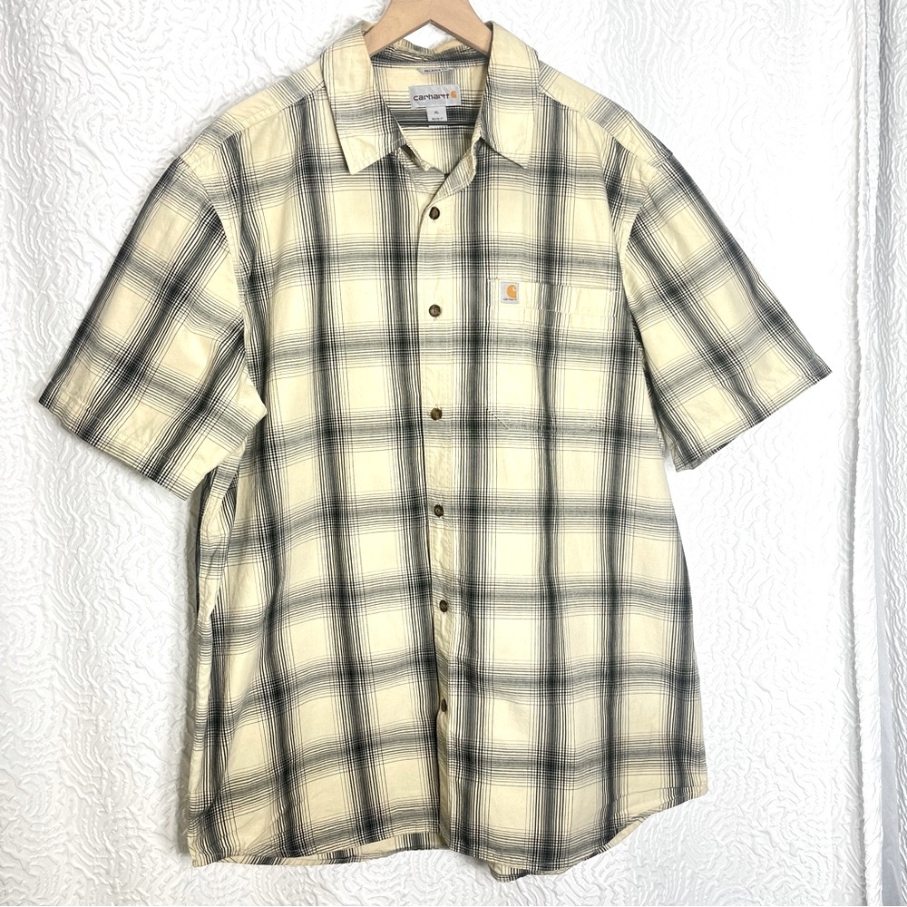 Carhartt Men's XL Plaid Short Sleeve Button Down Work Shirt